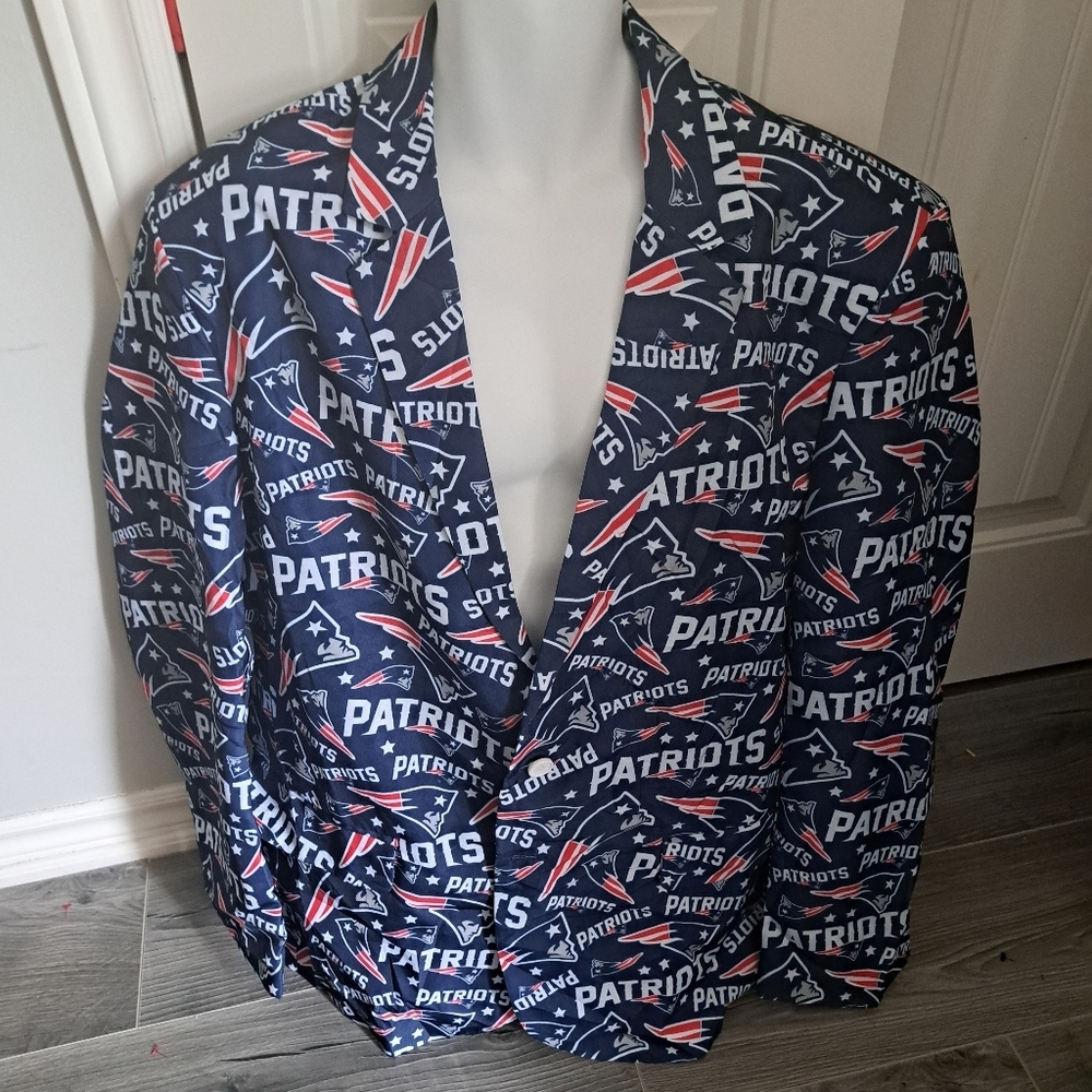 PATRIOTS NFL Team Apparel suit jacket blazer lightweight cosplay polyester SZ 50